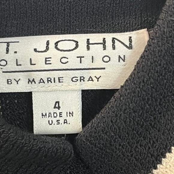 St. John Collection by Marie Grey Black Zip Up Sweater Jacket Size 4 - Picture 3 of 6